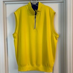 Fairway & Green Yellow Sleeveless Quarter Zip Golf Vest